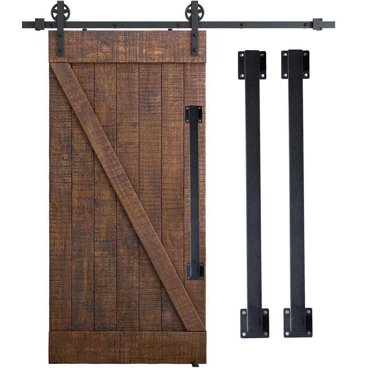 方管门把手中式覆古磨砂黑色大门木门移门拉手谷仓门明装特长拉手