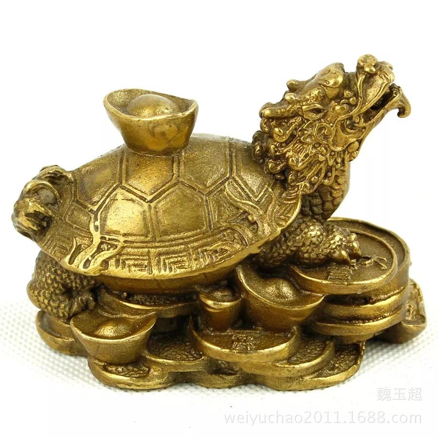 铜龙龟摆件纯铜龙头龟托元金钱龟家居客厅工艺品玄关装饰品摆设
