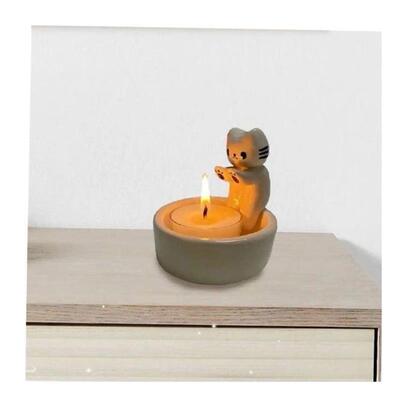 Candle Stand Adorable Cat Warming Paws Candle Holder Cute