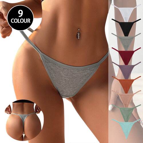 6 G String Thongs Women Panties Stretch back Tangas Rise