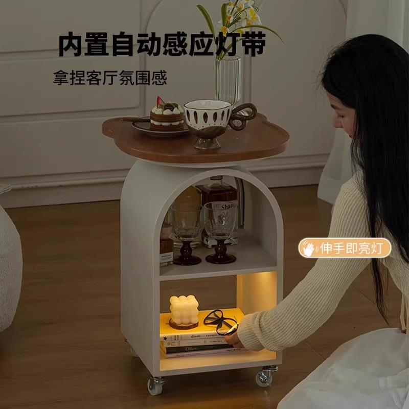设计师款小推车床头柜沙发边柜客厅家用可移动茶几边几床边置物架