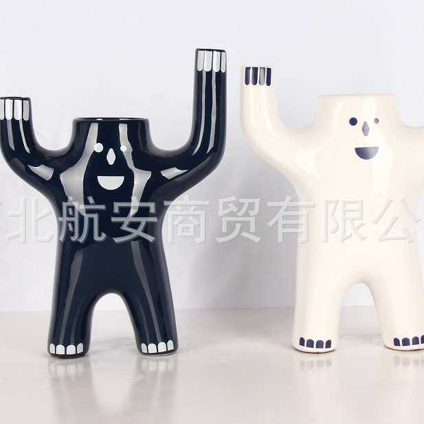 现代简约创意陶瓷工艺品摆件陶瓷举手人物软装饰品工艺品书架桌面,家居饰品,装饰摆件,淘宝优惠券,粉丝福利购,淘宝优惠卷