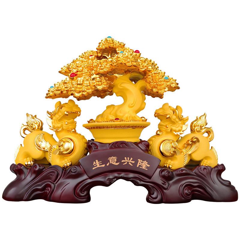 招旺财摇钱树貔貅件一设对syxlyaoq发财树聚宝盆财摆店铺收银柜台