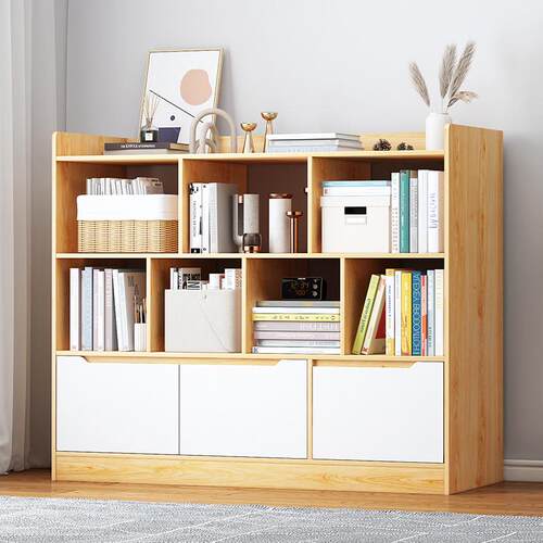 BC10小书柜带门自由组合多功能落地储物柜子学生收纳架简易儿童矮