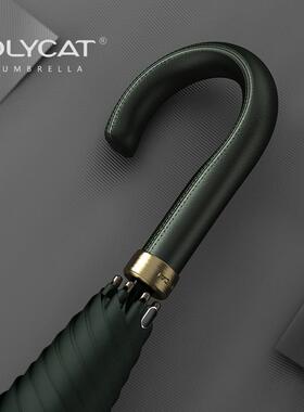 OLYCAT长直柄8骨雨伞轻奢商务纯色创意弯手柄加大121cm结实耐用