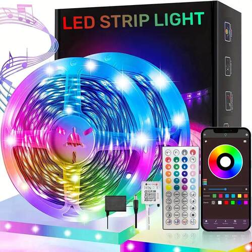 现货24v灯带led light套装3535低压rgb自粘44键红外蓝牙音乐跨境