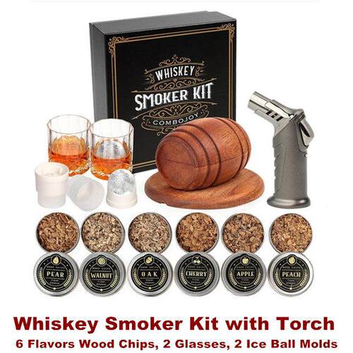 Whiskey Smoker Kit with Torch Cocktail Smoker Infuser Drink