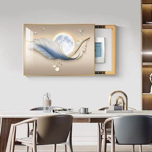 轻奢电源表箱装饰PMT画2025新款客厅配箱电闸盒遮箱电挡电总开关