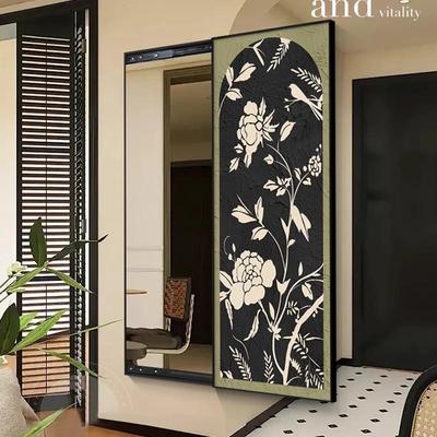 古风可关闭推拉全身关镜玄装CRU饰画法式挂画藏隐式隐形穿衣中镜