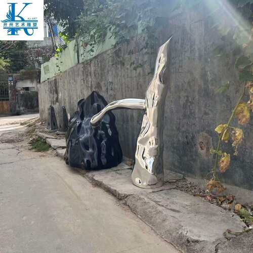 售楼部酒店大堂仿真假山石造景庭院花园抽象太湖石雕塑落地装饰品
