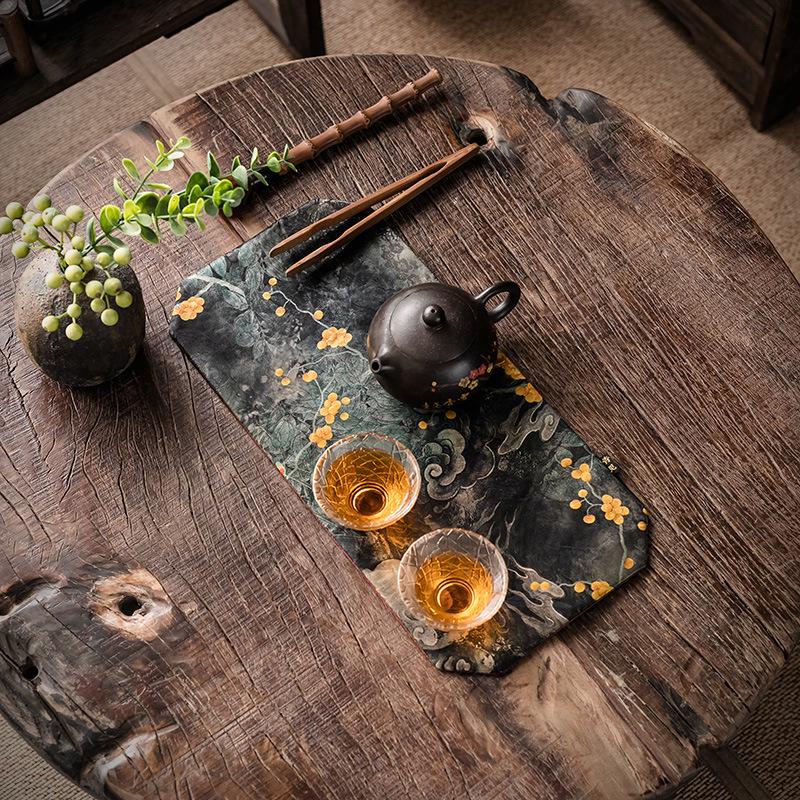 大岸堂高档香云纱茶席新中式禅意桌旗防水茶桌布干泡垫子中式布艺