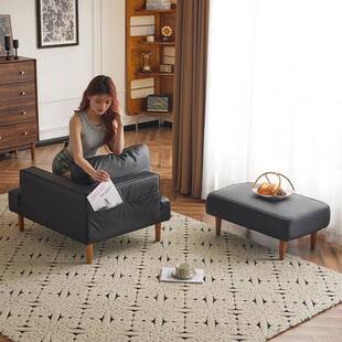 日式 小户型客厅休闲坐躺两用贵妃榻榻米 布沙艺22发隅乐沙发4新款