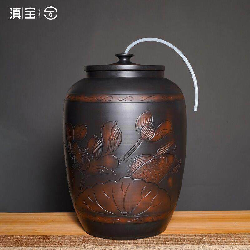 储水桶陶瓷水缸储水用家用老式带盖子抽水茶台泡茶储水罐装纯净水