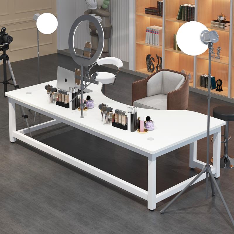 直播桌子主播用专用轻奢办公电脑桌简约现代游戏带货超大展示桌子