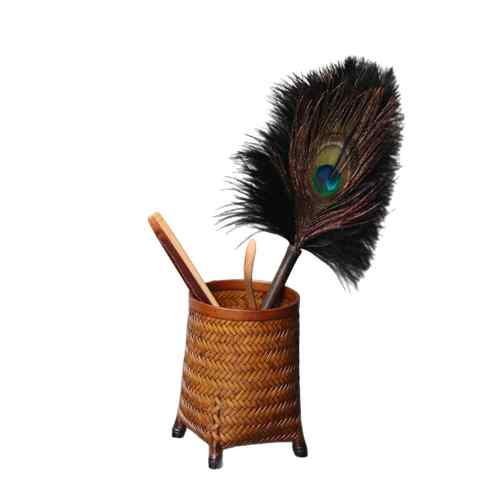 竹编茶筒六君子茶则茶针茶夹收纳桶精编茶道零配整理桌面笔筒