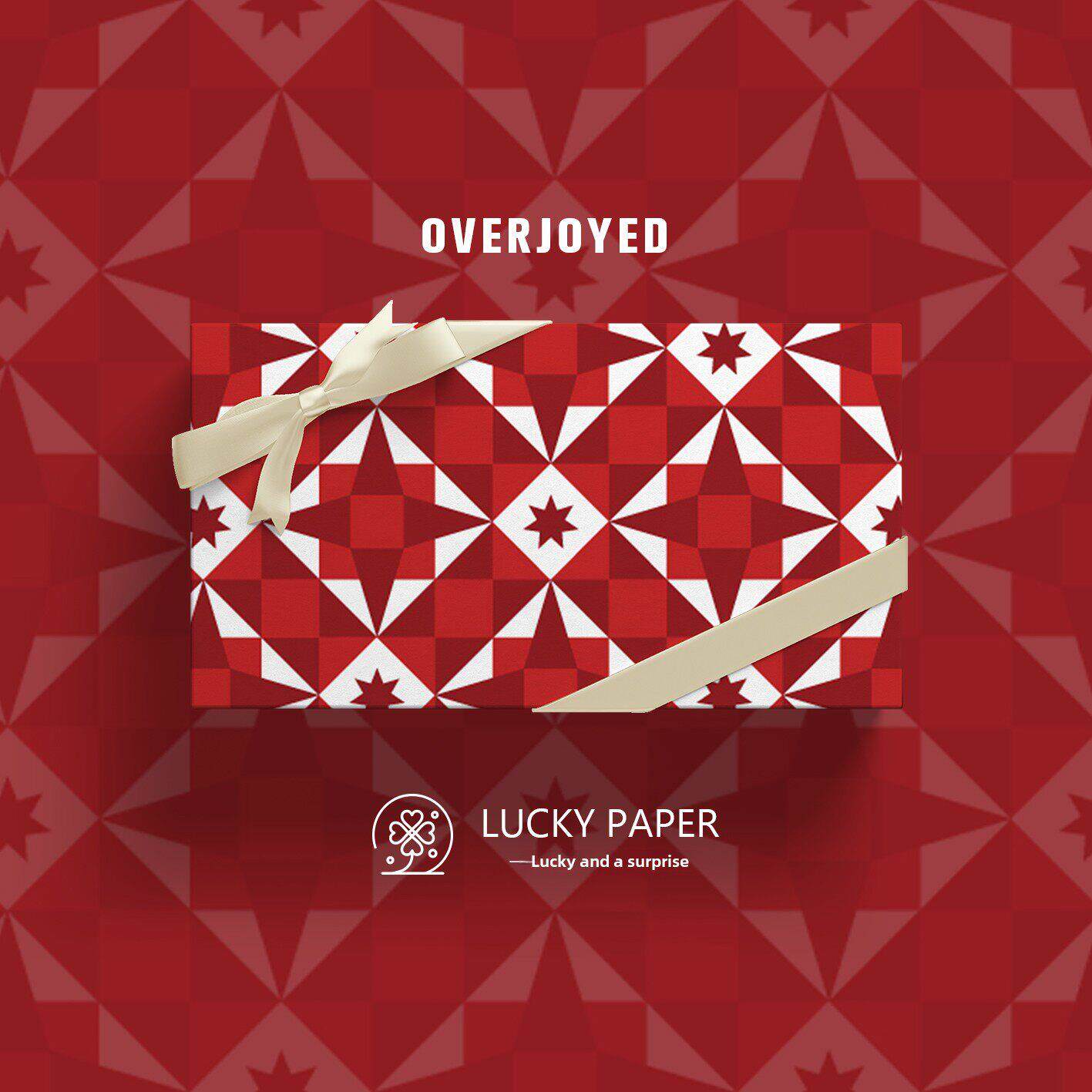 新年包装纸红色喜庆结婚年会礼品纸盒子手工纸自粘