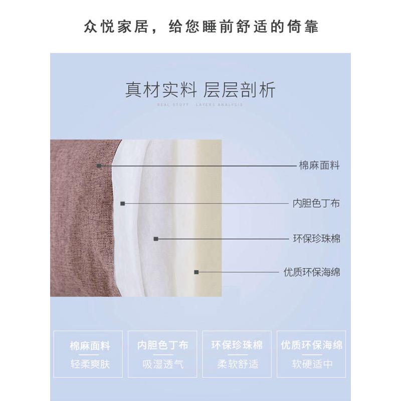 xyt布艺床靠背垫床头靠垫软包贴墙防撞自粘薄款透气实木床可固定