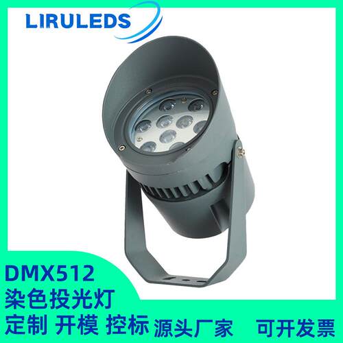 全彩RGBW文旅亮化芯龙泛光灯DMX512染色山体氛围18W投光灯