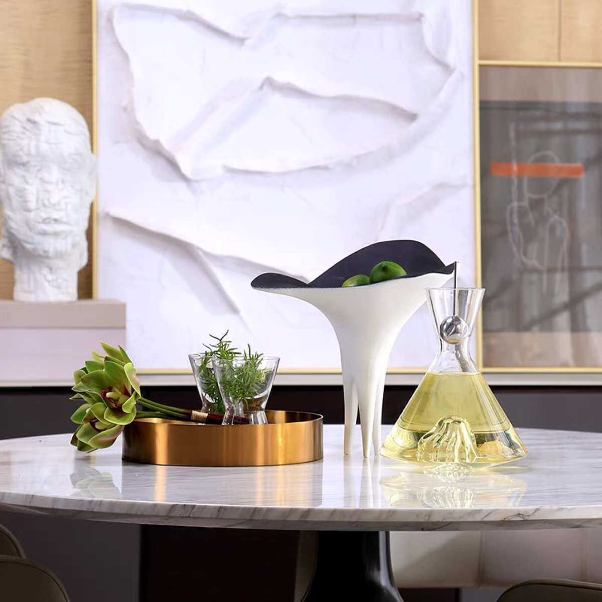 现代简约新中式陶瓷高脚果盘摆件样板间客厅茶几玄关插花器装饰品,家居饰品,花瓶,淘宝优惠券,粉丝福利购,淘宝优惠卷