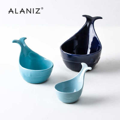 alaniz南兹异形餐具带手柄的碗创意小碗单个精致家用调料碗鲸鱼碗