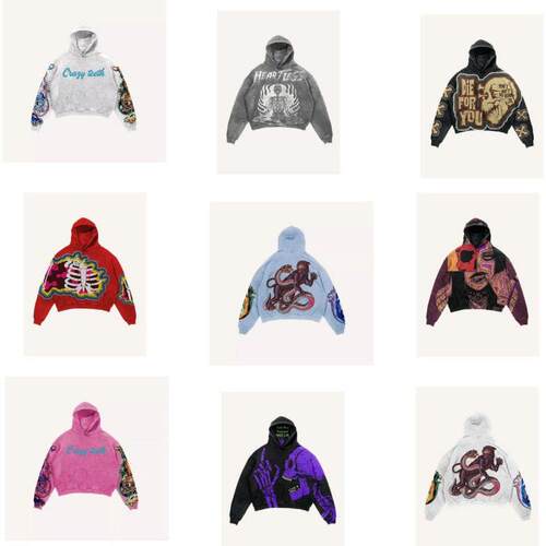Graphic Flame Hoodie Hell Fire Oversized Fit Y2K Streetwear