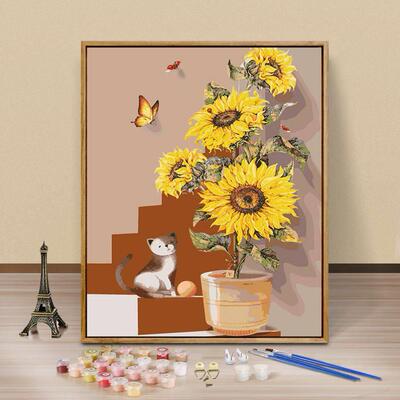 DIY Coloring By Numbers Painting Canvas Paints Art Oil Paint