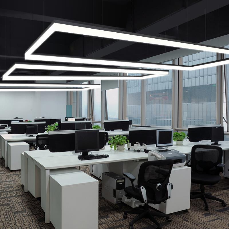 简约照LED长性条灯办公室吊灯创意个工作室会议具室明办YTO公灯直