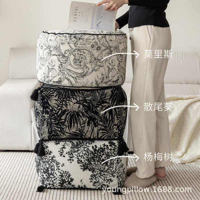 法式黑白复古风坐墩中式水墨刺绣矮凳蒲团懒人沙发客厅地毯坐垫,居家布艺,美臀垫/保健坐垫,淘宝优惠券,粉丝福利购,淘宝优惠卷