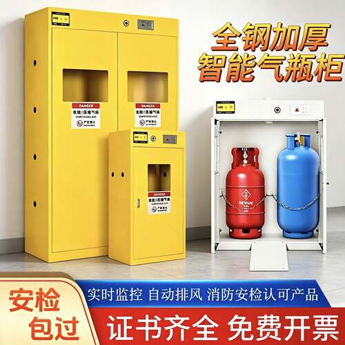 防爆气瓶柜安全柜乙炔氧气液化气体双瓶实验室储存箱钢瓶瓦斯罐柜