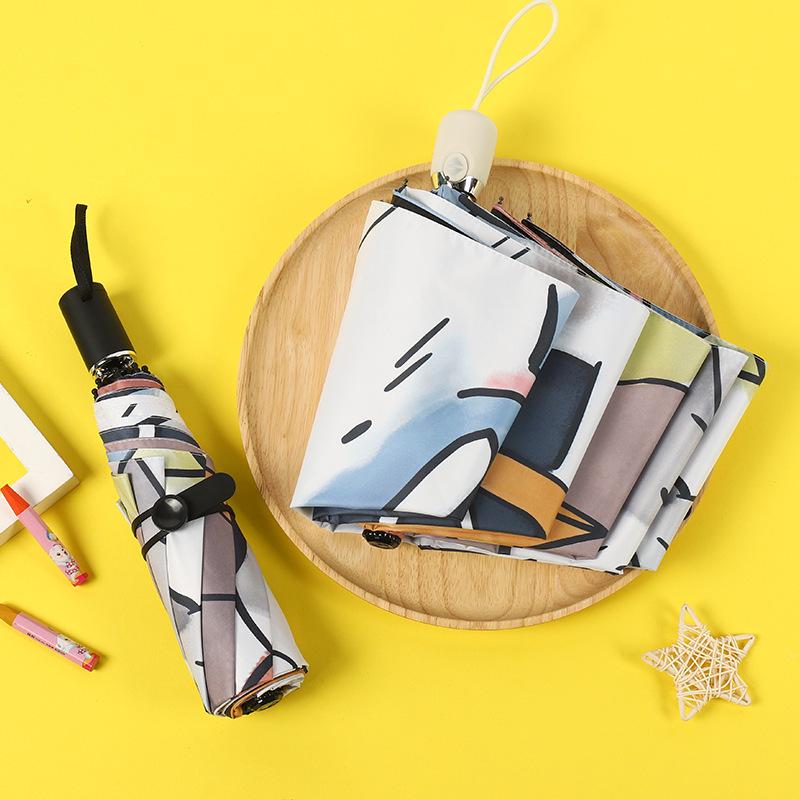 全两自动雨伞晴雨用折叠太阳伞防紫外线简约学女生MI0-2阳伞可遮