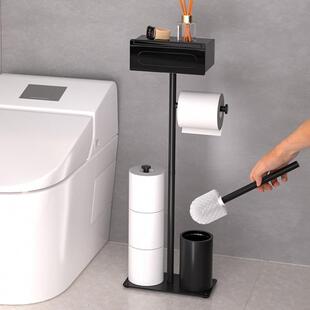 化妆室纸巾架家用落地立式卷筒卫生纸架浴室置地带抽屉马桶刷卫生
