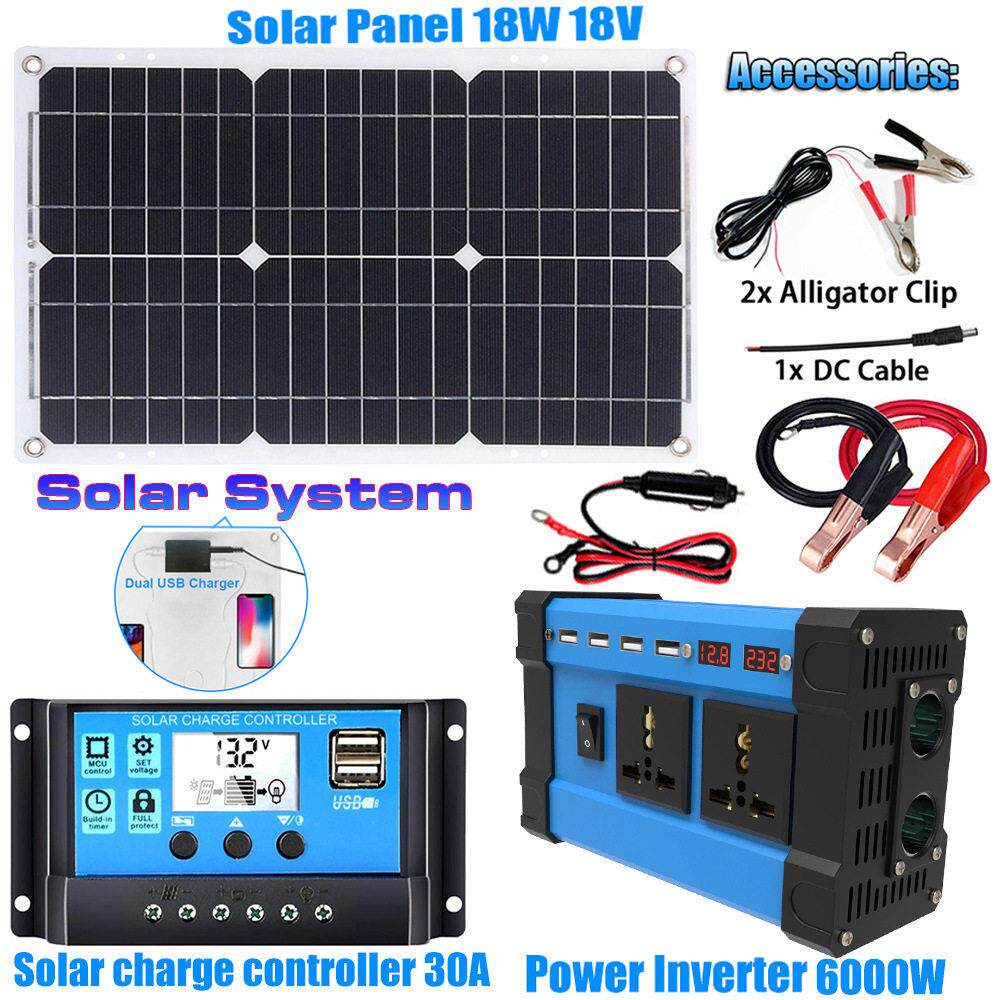 太阳能系统组合逆变器控制器太阳能板12V转220V/110V智能充放电