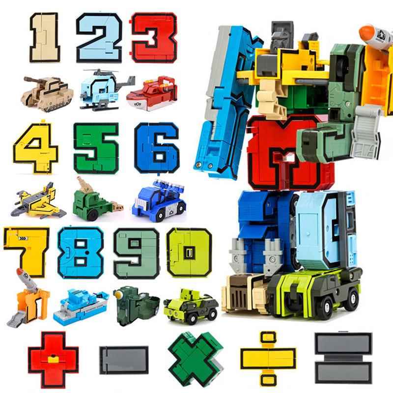 数字变形机器人字母立体金刚拼装益智儿童玩具6-7-9-10岁男女孩3D