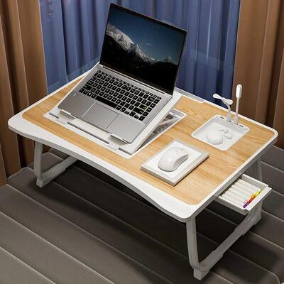 Foldable Laptop Bed Desk] Portable Adjustable Height Foldabl
