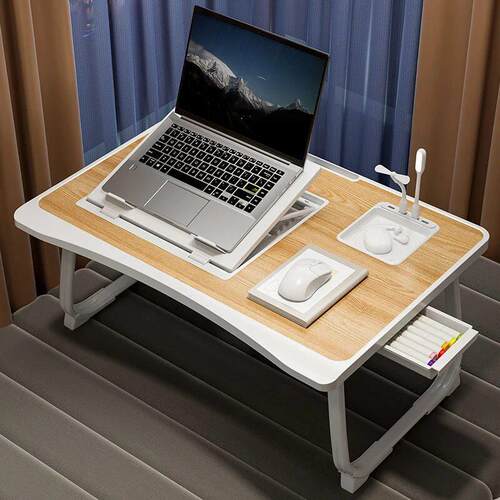 Foldable Laptop Bed Desk] Portable Adjustable Height Foldabl