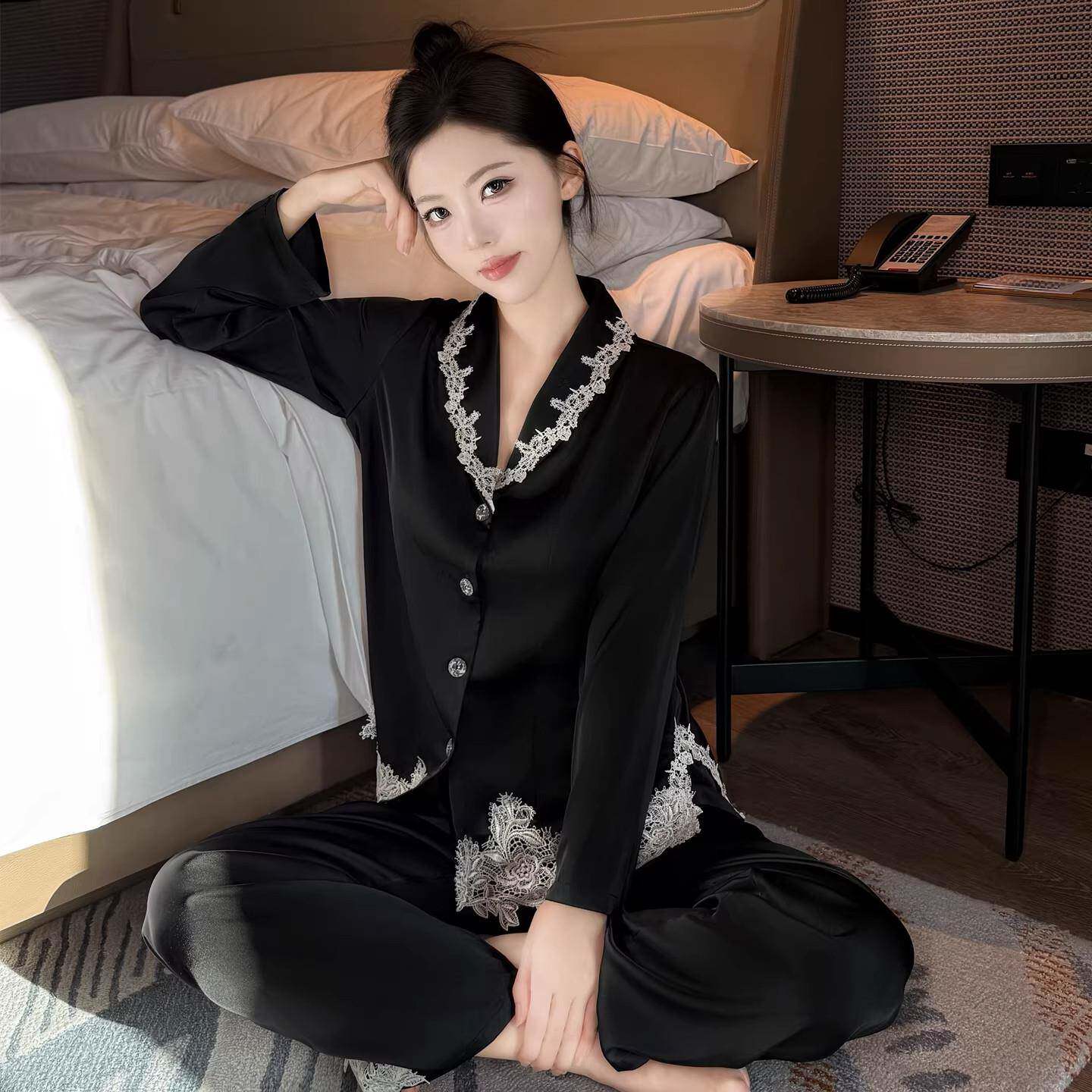 2026新款真丝睡衣女款秋季高级感长袖春秋款轻奢老钱风家居服套装