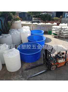 厂家蓝色工地周转洗纱大圆桶虾苗养殖盆蓄水腌菜缸化工搅拌桶