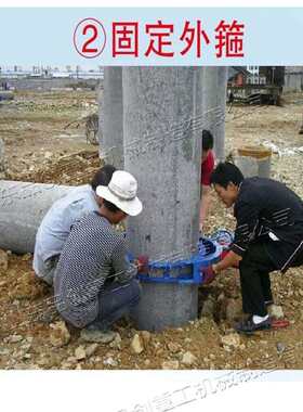 卡箍式建筑桩电动切桩机混泥土管桩切割机小型滑轮式桩头去除机