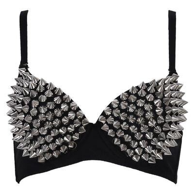 Women Studded Bralette Handmade Clubwear Bra Nightclub Dance