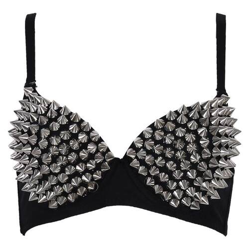 Women Studded Bralette Handmade Clubwear Bra Nightclub Dance