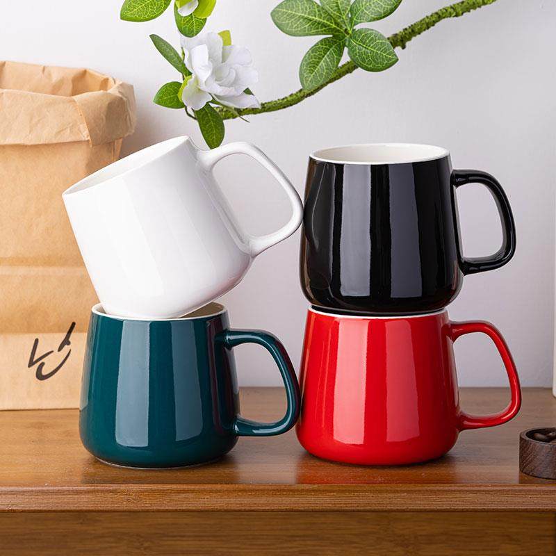 马克杯带盖子勺套装咖啡办公家用陶瓷大肚容量男款喝水杯子女生定