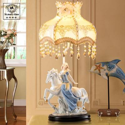 正品圣玛美式“公童主梦乡意”创陶瓷台灯卧床头儿房护眼台灯床室