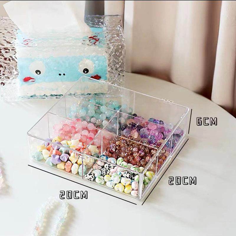 串珠收纳盒材料散珠子手工串珠盒子亚克力分类多格盒抽屉透明