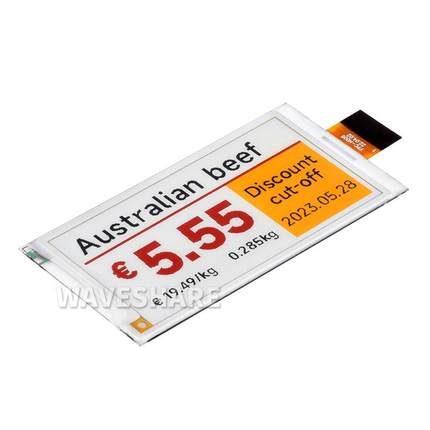 2.66寸e-Paper电子墨水屏裸屏 红黄黑白四色 SPI通信 360×184