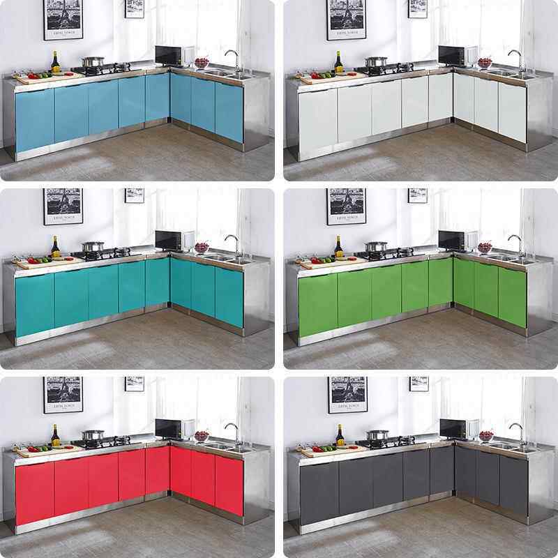 灶台一体家用不锈钢厨房橱柜玻璃门组装碗柜经济型餐边柜子储物柜