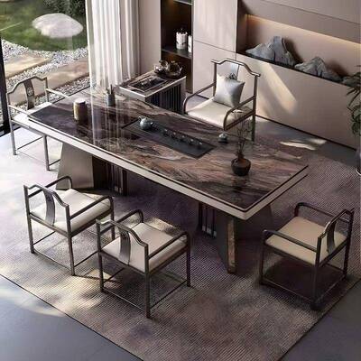 岩板茶桌客厅阳台茶台桌椅组合简约办公室泡茶家用一体茶几