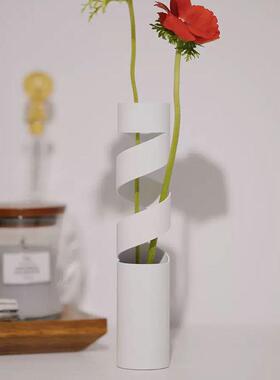 现代简约创意金属花瓶摆件样板间家居客厅玄关桌面插花绿植花器
