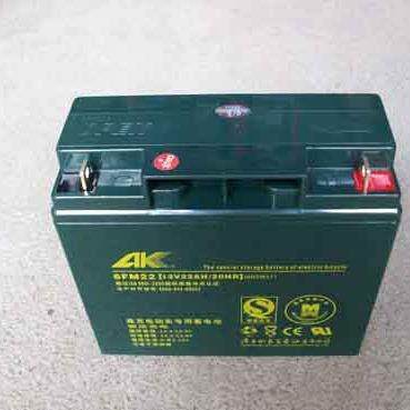 AK蓄电池12V22AH6FM22免维护铅酸电瓶后备应急储能童车现货包邮