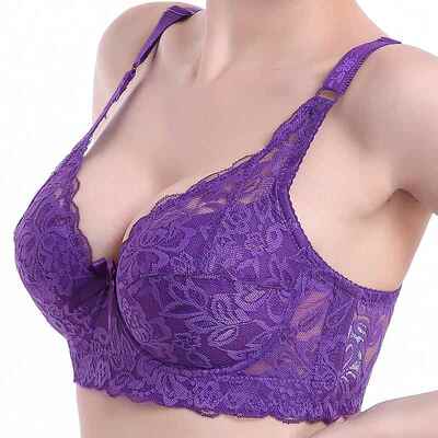 2019 Plus Large Big Size Lace Bra for Women Deep V Brassiere