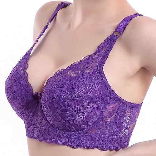 2019 Plus Large Big Size Lace Bra for Women Deep V Brassiere